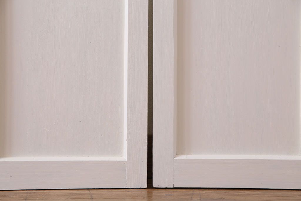 和製アンティーク　明るい色ガラスが魅力のペイントガラス引き戸(ガラス戸、建具)2枚セット