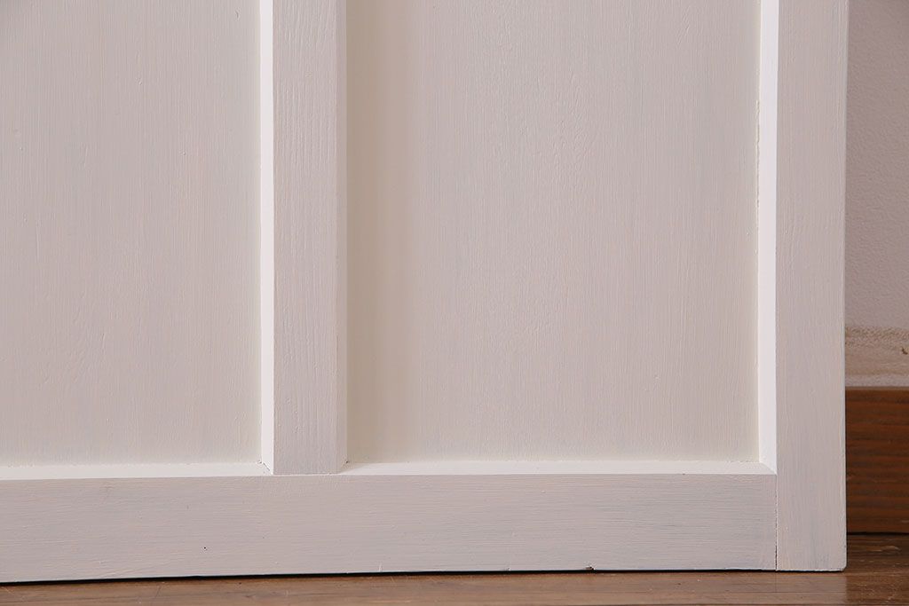 和製アンティーク　明るい色ガラスが魅力のペイントガラス引き戸(ガラス戸、建具)2枚セット