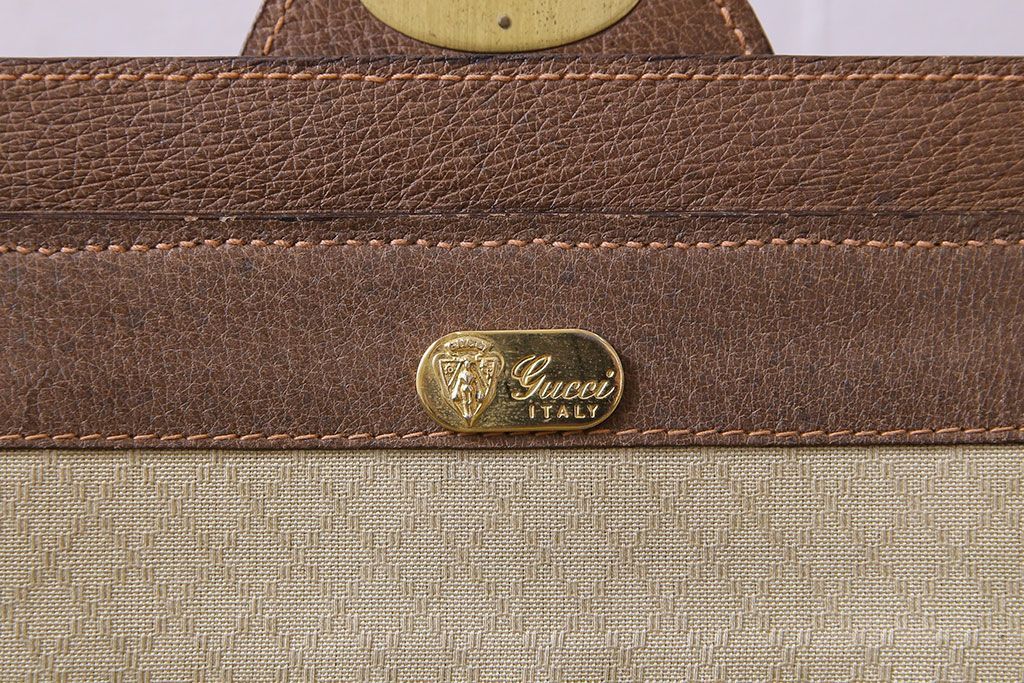 アンティーク雑貨　オールドグッチ(GUCCI)　箱型のデザインがおしゃれなバッグ(鞄)