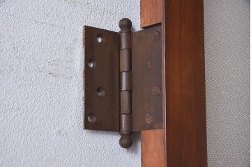 【U様ご成約分】和製アンティーク　色ガラスと木の質感が魅力　レトロなドア(ガラス扉、木製扉)