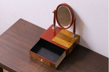 アンティーク雑貨　和製アンティーク　異素材の組み合わせがユニークな姫鏡台(小型ドレッサー、化粧台)