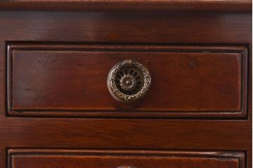 アンティーク家具　イギリスアンティーク　マホガニー　細かな引き出しが魅力の薄型コンソールテーブル(サイドテーブル)