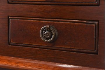 アンティーク家具　イギリスアンティーク　マホガニー　細かな引き出しが魅力の薄型コンソールテーブル(サイドテーブル)