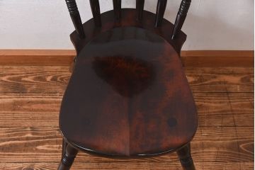 中古　松本民芸家具　SP型　艶のある質感が美しいスピンドルチェア(ダイニングチェア、椅子)(1)
