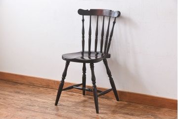 中古　松本民芸家具　SP型　艶のある質感が美しいスピンドルチェア(ダイニングチェア、椅子)(2)
