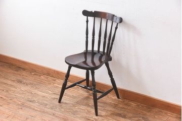中古　松本民芸家具　SP型　艶のある質感が美しいスピンドルチェア(ダイニングチェア、椅子)(2)