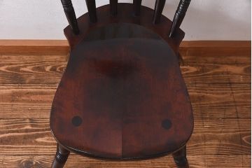 中古　松本民芸家具　SP型　艶のある質感が美しいスピンドルチェア(ダイニングチェア、椅子)(2)