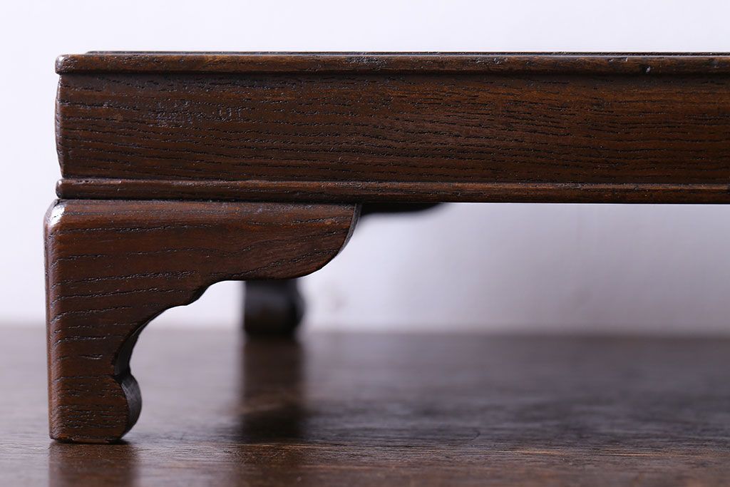 アンティーク雑貨　和製アンティーク　総ケヤキ材使用の上質な花台(盆栽卓、飾り台)