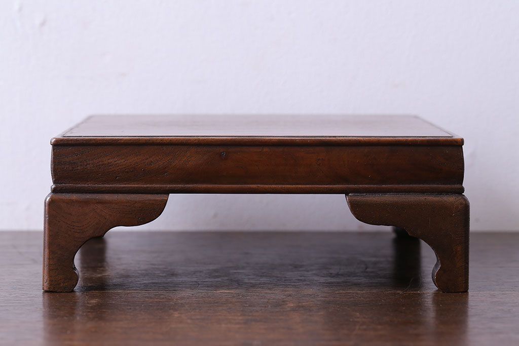 アンティーク雑貨　和製アンティーク　総ケヤキ材使用の上質な花台(盆栽卓、飾り台)