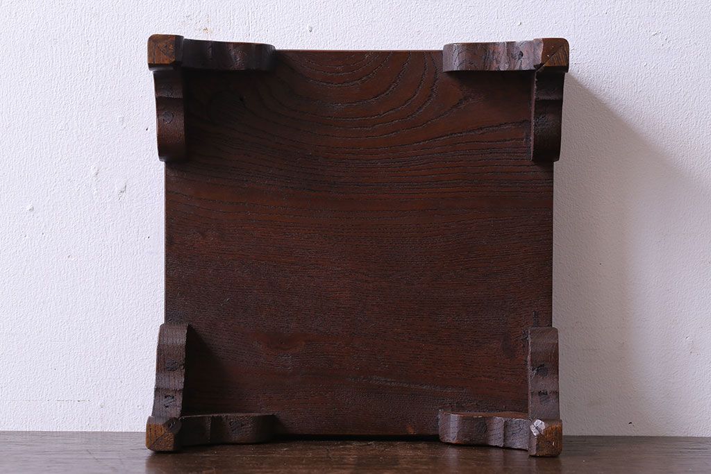 アンティーク雑貨　和製アンティーク　総ケヤキ材使用の上質な花台(盆栽卓、飾り台)