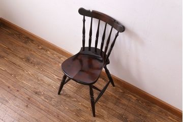 中古　松本民芸家具　SP型　艶のある質感が美しいスピンドルチェア(ダイニングチェア、椅子)(3)