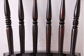 中古　松本民芸家具　SP型　艶のある質感が美しいスピンドルチェア(ダイニングチェア、椅子)(3)