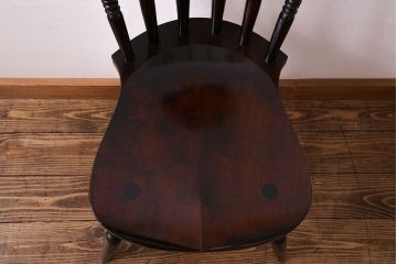 中古　松本民芸家具　SP型　艶のある質感が美しいスピンドルチェア(ダイニングチェア、椅子)(3)