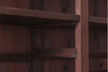 アンティーク家具　和製アンティーク　明治期　前面ケヤキ材使用　縦桟引き戸収納箪笥(水屋箪笥、重ね水屋、戸棚)