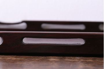 アンティーク雑貨　和製アンティーク　高級品!　漆塗りが渋い味わいの紫檀材アンティークトレー(お盆)(1)