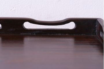 アンティーク雑貨　和製アンティーク　高級品!　漆塗りが渋い味わいの紫檀材アンティークトレー(お盆)(2)