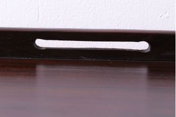 アンティーク雑貨　和製アンティーク　高級品!　漆塗りが渋い味わいの紫檀材アンティークトレー(お盆)(2)