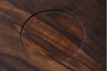 アンティーク雑貨　明治大正期　艶と木目が美しい黒柿無垢材の丸盆