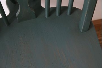 アンティーク雑貨　イギリスビンテージ　アンティークペイントのスティックバックチェア(ダイニングチェア、椅子)(1)