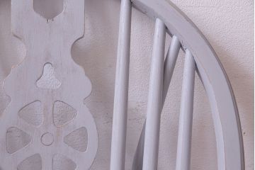 アンティーク雑貨　イギリスビンテージ　アンティークペイントのスティックバックチェア(ダイニングチェア、椅子)(2)