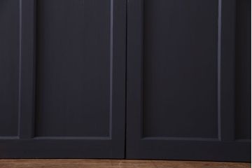 和製アンティーク　シックな雰囲気が漂うペイントガラス引き戸(ガラス戸、建具)2枚セット