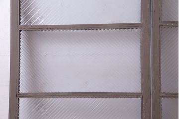 ペイント家具　シャビーシックな風合いのフィックス窓2枚セット(明かり取り、明り取り、はめ殺し窓、建具)(R-028011)