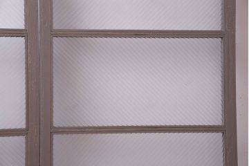 ペイント家具　シャビーシックな風合いのフィックス窓2枚セット(明かり取り、明り取り、はめ殺し窓、建具)(R-028011)