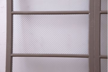 ペイント家具　シャビーシックな風合いのフィックス窓2枚セット(明かり取り、明り取り、はめ殺し窓、建具)(R-028011)