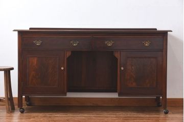 アンティーク家具　1920年頃　マホガニー材　高級感漂うカウンターテーブル(サイドボード、サイドキャビネット、デスク、在宅ワーク、在宅用)