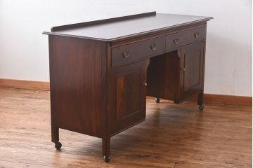 アンティーク家具　1920年頃　マホガニー材　高級感漂うカウンターテーブル(サイドボード、サイドキャビネット、デスク、在宅ワーク、在宅用)