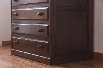 中古　北海道民芸家具　特注品　奥行のある仕様の整理タンス(チェスト)