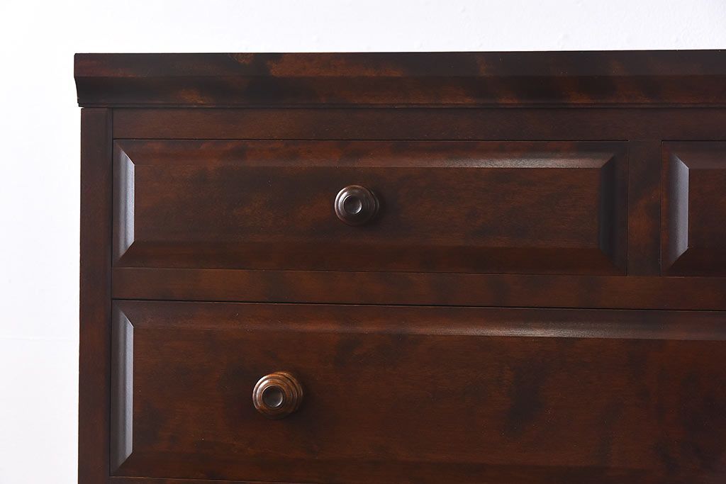 中古　北海道民芸家具　特注品　奥行のある仕様の整理タンス(チェスト)