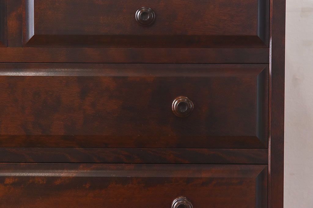 中古　北海道民芸家具　特注品　奥行のある仕様の整理タンス(チェスト)