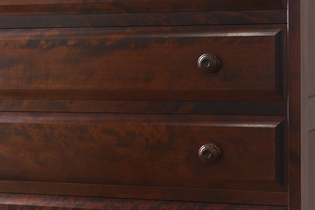 中古　北海道民芸家具　特注品　奥行のある仕様の整理タンス(チェスト)