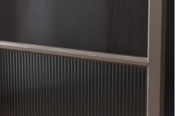 ペイント家具　シャビーシックな風合いのフィックス窓2枚セット(明かり取り、明り取り、はめ殺し窓、建具)(1)(R-028022)