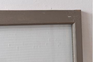 ペイント家具　シャビーシックな風合いのフィックス窓2枚セット(明かり取り、明り取り、はめ殺し窓、建具)(1)(R-028022)