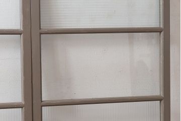 ペイント家具　シャビーシックな風合いのフィックス窓2枚セット(明かり取り、明り取り、はめ殺し窓、建具)(1)(R-028022)