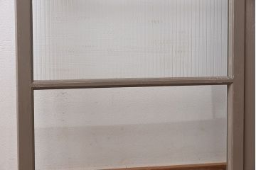 ペイント家具　シャビーシックな風合いのフィックス窓2枚セット(明かり取り、明り取り、はめ殺し窓、建具)(1)(R-028022)