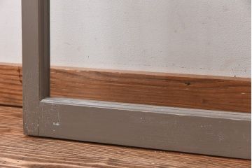 ペイント家具　シャビーシックな風合いのフィックス窓2枚セット(明かり取り、明り取り、はめ殺し窓、建具)(1)(R-028022)