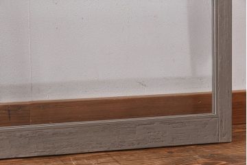 ペイント家具　シャビーシックな風合いのフィックス窓2枚セット(明かり取り、明り取り、はめ殺し窓、建具)(1)(R-028022)