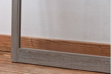 ペイント家具　シャビーシックな風合いのフィックス窓2枚セット(明かり取り、明り取り、はめ殺し窓、建具)(1)(R-028022)