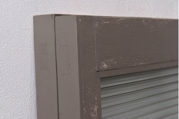 ペイント家具　シャビーシックな風合いのフィックス窓2枚セット(明かり取り、明り取り、はめ殺し窓、建具)(1)(R-028022)