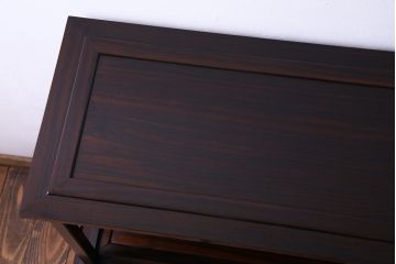 ビンテージ家具　ビンテージ　黒檀　モダンな格子が美しい飾り棚(茶棚)