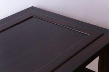 ビンテージ家具　ビンテージ　黒檀　モダンな格子が美しい飾り棚(茶棚)