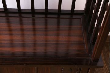 ビンテージ家具　ビンテージ　黒檀　モダンな格子が美しい飾り棚(茶棚)