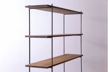 ラフジュオリジナル 薄型アイアンラック【中】(オープンシェルフ、陳列棚、飾り棚)(1)