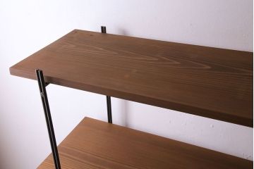 ラフジュオリジナル 薄型アイアンラック【中】(オープンシェルフ、陳列棚、飾り棚)(1)