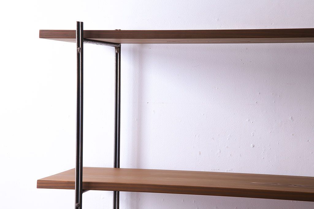 ラフジュオリジナル 薄型アイアンラック【中】(オープンシェルフ、陳列棚、飾り棚)(1)