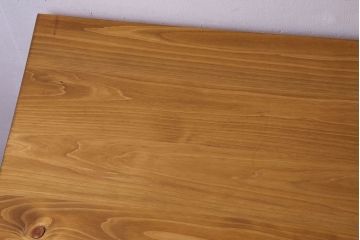 アンティーク家具　ヒノキ材製天板　ペイントが素敵な鉄脚テーブル(平机)