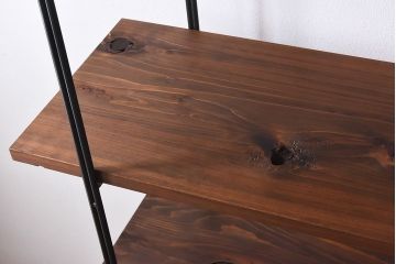 ラフジュオリジナル 薄型アイアンラック・中(オープンシェルフ、陳列棚、飾り棚)(2)